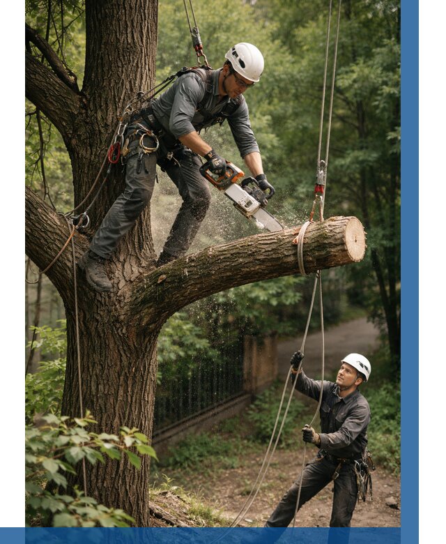 Спил деревьев альпинистами в Димитровграде от 8242 р. | ВЫСОТНИК-Дмт