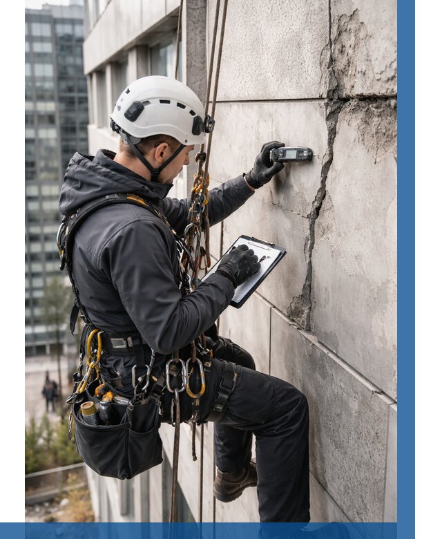 Обследование фасада альпинистами в Димитровграде от 124 р. | ВЫСОТНИК-Дмт