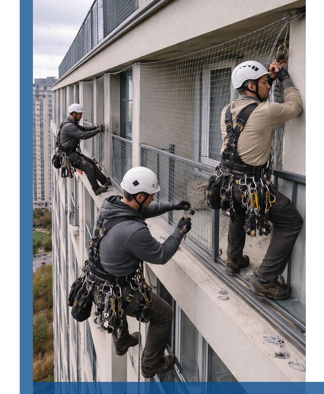 Профессиональный монтаж защитной сетки от птиц в Димитровграде